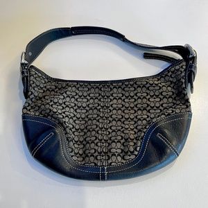 Coach Rare Black Signature Mini Hobo Bag